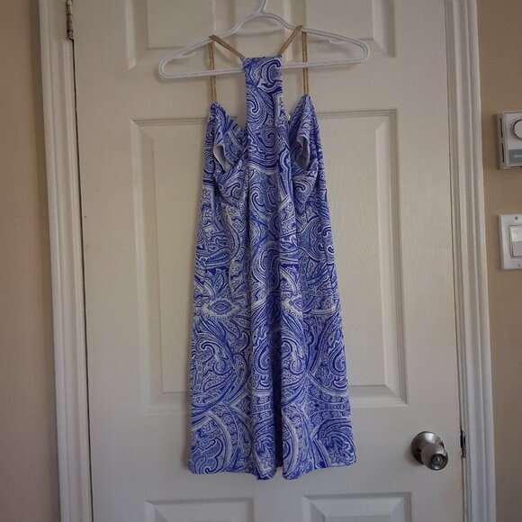 Jude Connally Women's Size Medium Blue White Paisley Bailey Mini Slip Dress - Picture 3 of 12